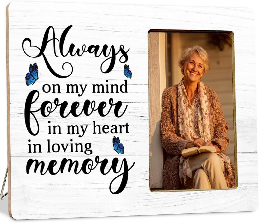 Memorial Sympathy Bereavement Gifts Picture Frame for Loss of a Loved One, In Loving Memory Wooden Picture Frames