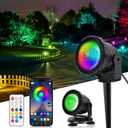 ASTRAEA RGB Outdoor LED Spot Lights, 12W Color Changing Landscape Spotlights Lighting with Remote Control & APP, Music Sync & Timer, Waterproof Spotlights Uplighting for Yard Garden Pathway, 2 Pack