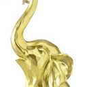 Elephant Statue Home Decor - Handmade Resin Sculpture Girl with Love Balloon Sitting on Elephant Figurines, Gifts for Women Girl Birthday Gold