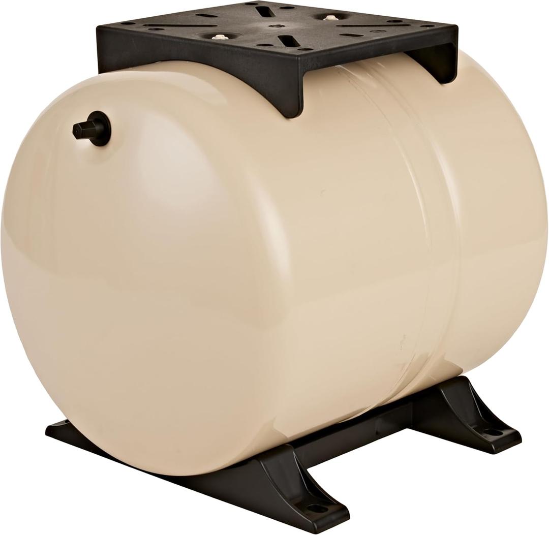 Red Lion RL6AH - 6-Gallon Horizontal Pre-Charged Pressure Tank with Pump Mounting Bracket and Thermoplastic Stand for Well Pumps, 3/4-Inch MNPT System Connection, Almond, 604629