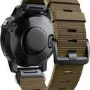 for Garmin epix pro, Fenix E/8/7/6/5, Forerunner 970/955/965 Band - Super Rugged Quickfit 22mm 26mm Nylon Sports Strap for Tactix/Approach/MARQ/quatix/D2/Enduro Series Replacement Band (Khaki (Black Buckle))