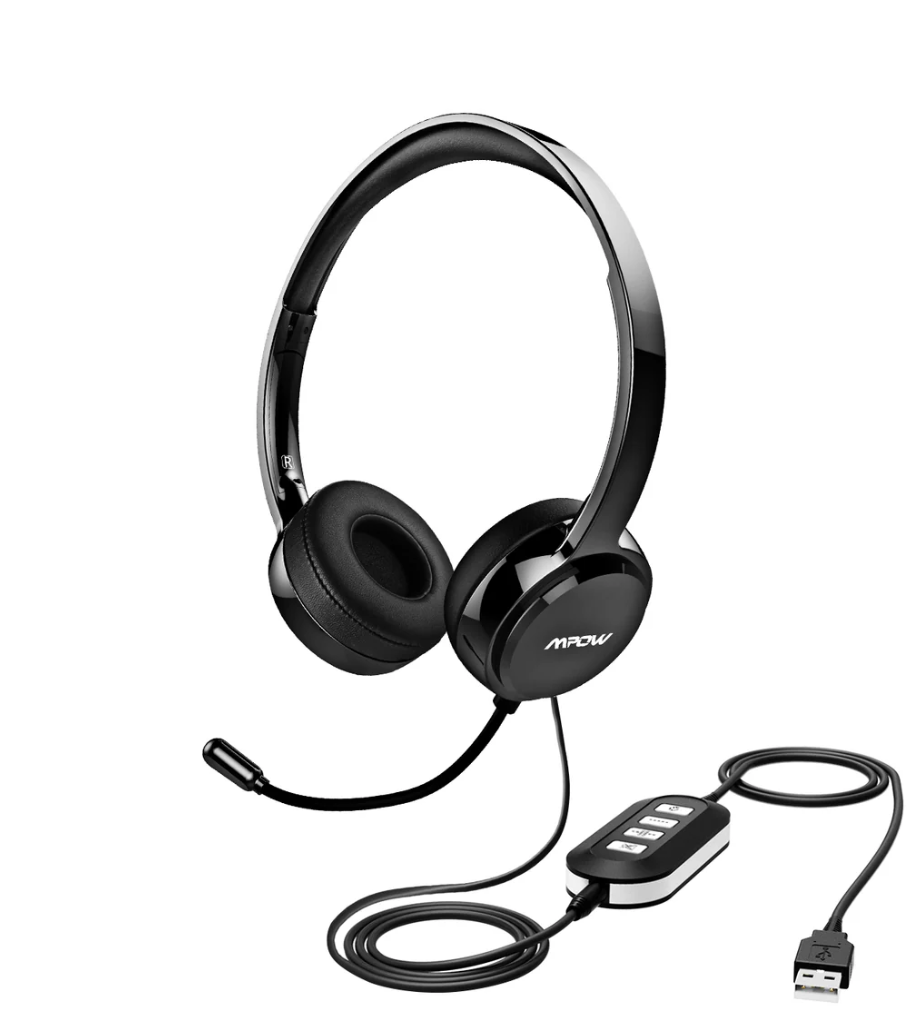 Mpow 071 USB Headset w/ 3.5mm Jack Computer Wired Headphones for PC Skype Phone