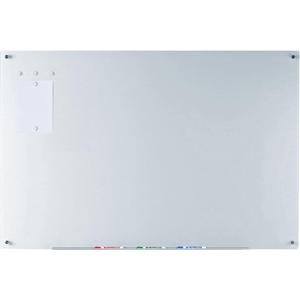Audio-Visual Direct Magnetic White Glass Dry-Erase Board Set - 5' x 3.4' - Includes Magnets, Hardware & Marker Tray (Standard)