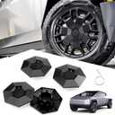 4PCS Wheel Caps for Tesla Cybertruck 2024 2025, Removable ABS Wheel Center Caps Compatiable with Tesla Cybertruck Accessories 2024 2025 (black)