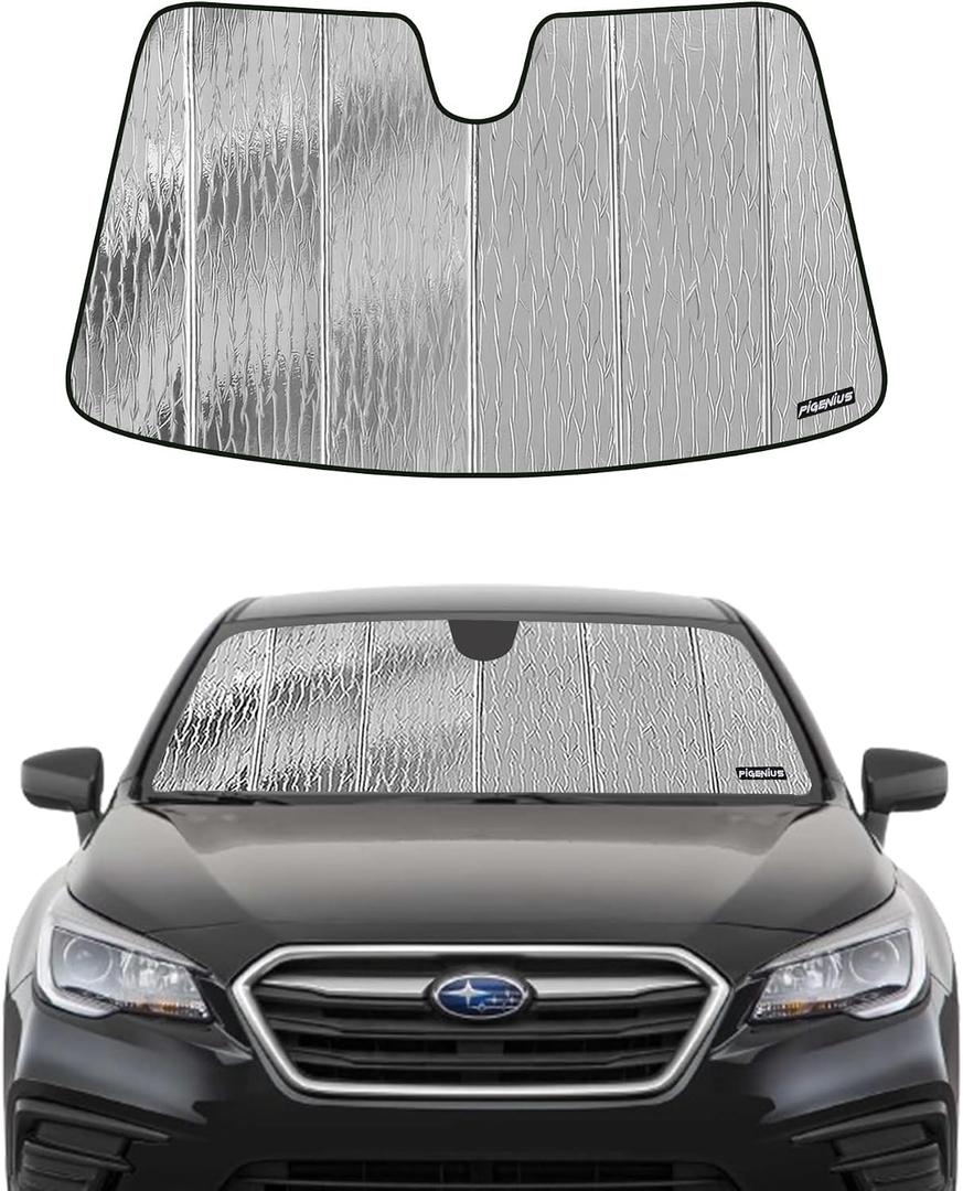 Pigenius Windshield Sunshade for Subaru Legacy/Outback 2015-2019 No Eyesight, Reversible Silver/Black