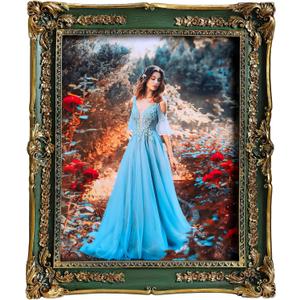 4x6 Vintage Picture Frame - Elegant Black and Gold Ornate Antique Frame with Glass Front, Tabletop & Wall Display (Green, 4X6)