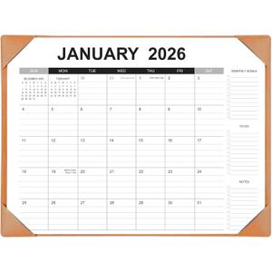 Desk Calendar 2026-2027 with Desk Mat  22" x 17" Large Desk Pad Calendar Runs from January 2026 to June 2027, Office Supplies Desktop Monthly Calendar for Home & Office (Brown)