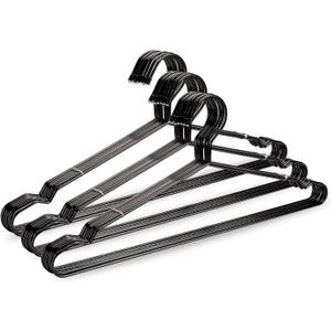 17.7" Strong Metal Wire Clothes Hangers, Coat Hanger Rack, Standard Suit Hangers, Metal Shirt Dress Hanger, 30 Pack, Black