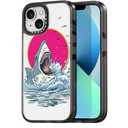 casevivid Compatible for iPhone 12 Case Cute Aesthetic - Durable Fashion Funny Phone Case - Girly Shark Pattern Print Cover Design for iPhone 12 6.1" Black