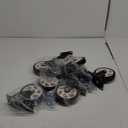 Casters, 5" Caster WheelsCasters Set of 8 Heavy Duty - ASRINIEY Black Polyurethane Castors, Top Plate Swivel Wheels, 8-Pack Industrial Casters with Brake, Locking Casters for Furniture and Workbench