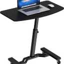 SHW Mobile Height Adjustable Laptop Rolling Cart with Height Adjustment from 28" to 33", Black