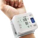 Blood Pressure Monitor - Wrist Accurate Automatic High Blood Pressure Monitors Portable LCD Screen Irregular Heartbeat Monitor with Storage Case and Adjustable Cuff Powered by Battery - White