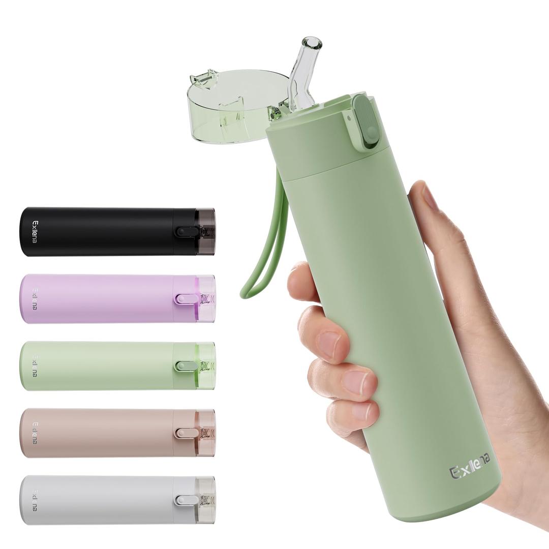 9oz Small Water Bottles with Straw, Mini Water Bottle with One-Hand Open Design, Leak-Proof Locking Lid for Hot&Cold Drinks, Small Travel Water Bottle - 100% Leakproof for School, Travel...(Mint)