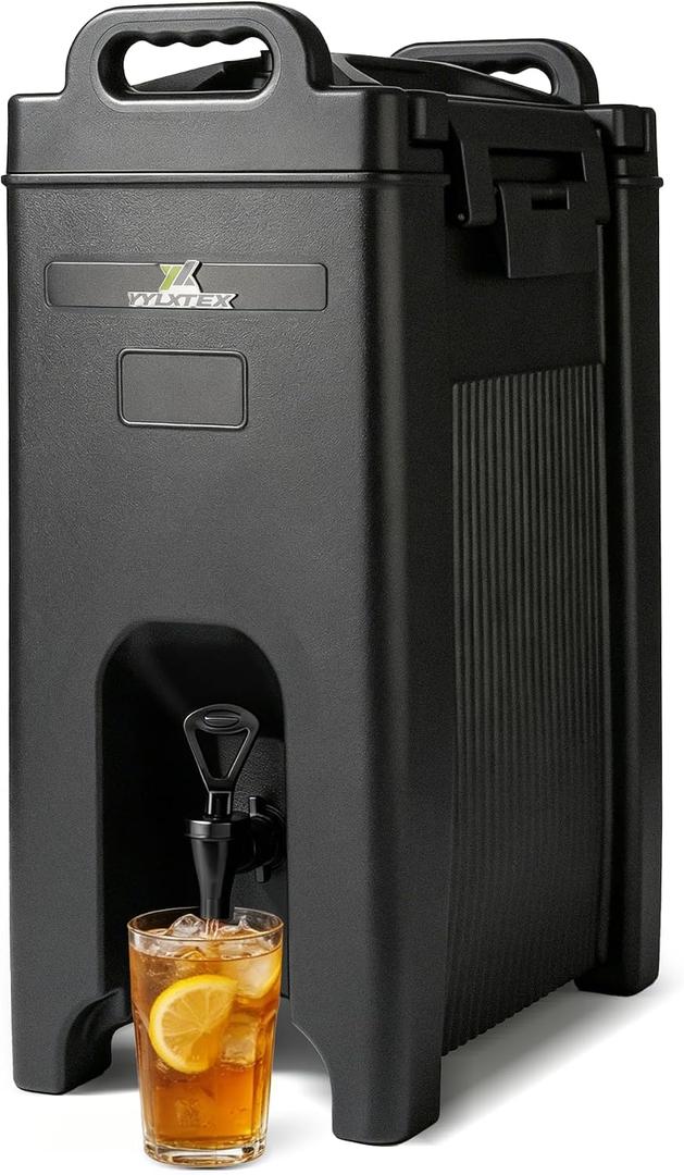 5 Gallon Insulated Beverage Dispenser for Hot & Cold Drinks,NSF Certified Portable Drink Server with Leak-Resistant Spigot,BPA-Free Coffee & Juice Container for Parties,Camping & Catering,Black