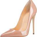COLETER Women's Sexy Pointed Toe High Heels,4.72 inch/12cm Patent Leather Pumps,Wedding Dress Shoes,Cute Evening Stilettos, 8