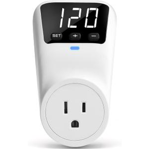 BSEED Voltage Protector Electronic Surge Protector Outlet, 1800W Wall Surge Protector for Refrigerator, TV, PC, Home Appliance, Voltage Regulator with LED Display Screen, Adjustable, 15A, 120V, 1 Pack