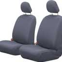 ele ELEOPTION 2 Sets Car Front Seat Covers with Storage Pocket Breathable Universal Automotive Seat Cushion Carseat Covers Protector for Truck, Van and SUV Grey