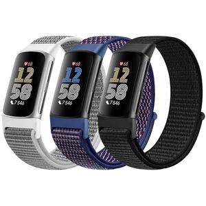 AVOD Sport Loop Nylon Watch Bands Compatible with Fitbit Charge 6/Charge 5 for Women Men, Adjustable Breathable Replacement Soft Nylon Loop Wristband for Fitbit Charge 6/Fitbit Charge 5