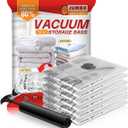 Vacuum Storage Bags,Vacuum Seal Bags for Clothing with Hand Pump,Vacuum Sealer Bags for Clothing/Comforters/Blankets 6 Jumbo