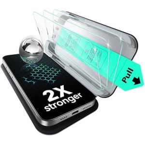 ESR 3 Pack for iPhone 16e/ iPhone 14/ iPhone 13/13 Pro Screen Protector, Military Grade Shatterproof, 9H Hardness, Tempered Glass with UltraFit Tray