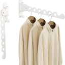 Danpoo Clothes Drying Rack Foldable Wall Mounted Laundry Drying Rack Clothing Coat Hanger Clothes Dryer White (Two Pack)