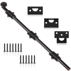 Tandefio 18" Cane Bolt for Gate Heavy Duty Solid Brass Slide Dutch Door Bolt Latch Oil Rubbed Bronze Hardware Locks Attic Latch for Dutch Sliding Barn Door Wooden Fence Metal Gate, Bronze