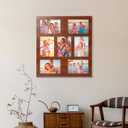 Picture Frame Collage 5x7 Photos Display - 7 Openings Photo Collage Picture Frame Wall Decor for Wall Mounting Vertically or Horizontally Frames for Wedding Anniversary-Dark Brown, 19.4x17.4 inches