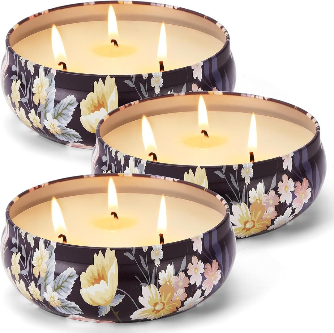 Citronella Candles Outdoor  3 Pack x 13.5oz, Large 3-Wick Soy Wax Tin Candles for Home Patio up to 225 Hours Burning, Lemograss Candle Bulk for Outside Garden Yard Balcony, Summer Camping Huge Candle