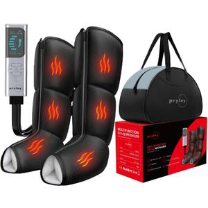 Leg Compression Massager for Circulation, Calf and Foot Massager with Heat, Compression Boots for Sore Muscle Relaxation, 6 Modes 12 Intensities 3 Timers, Gifts for Fathers Men and Women