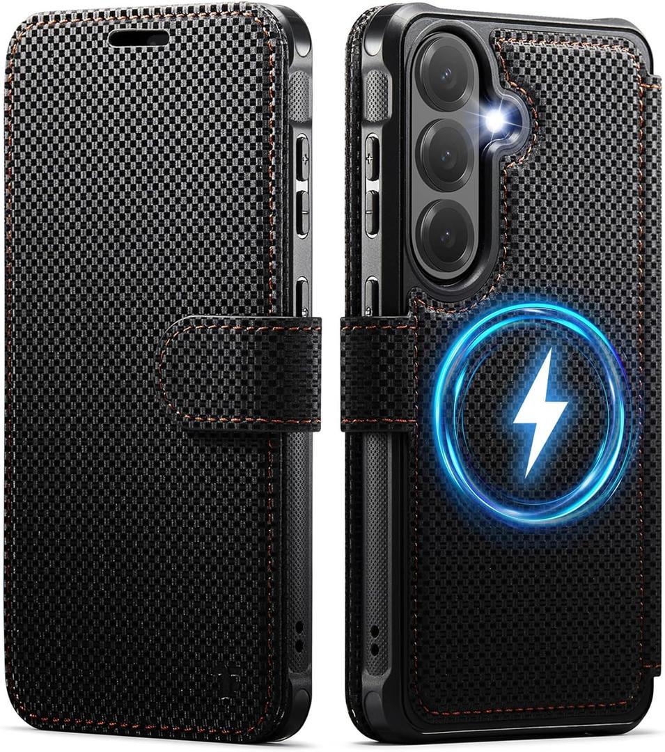 for Samsung Galaxy S26 Plus Wallet Case Compatible with Magsafe, Magnetic RFID Blocking Card Holder Women Men Shockproof Wallet Phone Cover for Galaxy S26 Plus 6.7", Black