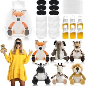 Bonerwhite 30 Pack Bottle Chug Baby Shower Games Blindfold Diaper Changing Set Woodland Animals Baby Dolls Baby Bottles for Baby Shower Game Gender Reveal Raffle Party Supplies Prizes Gifts for Adults