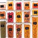 15PC Pantry Storage Containers, Airtight Food Storage Containers with Lids, BPA Free Kitchen and Pantry Organization and Storage Set for Pasta, Dry Food, Flour and Sugar, Cereal
