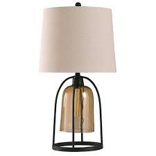 MALVERN Table Lamp 30.5in Ht x 16in Dia, Includes: Lamp Base, Lamp Shade, Harp&Final, Amber Glass Night Light