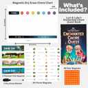 Magnetic Dry Erase Chore Chart for Kids with 34 Chore & Title Magnets, 49 Star Incentive Magnets, Storybook - Reward, Behavior, and Responsibility Chart for Toddler and Kids at Home