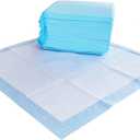 Amazon Basics Absorbent, Disposable, Quick Dry Puppy Pads with 5-Layer Leak-Proof Design, Odor Control, and Scented Surface for Potty Training, Regular, 22 x 22 Inch, Pack of 50, Blue & White
