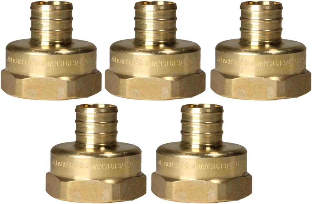 XFITTING 3/4 inch Pex x 1 inch Female NPT Adapter, 23-4-7=5X, 5 Pieces