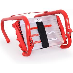 Portable Fire Ladder 2 Story Emergency Escape Ladder 15 Ft with Wide Steps V Center Support