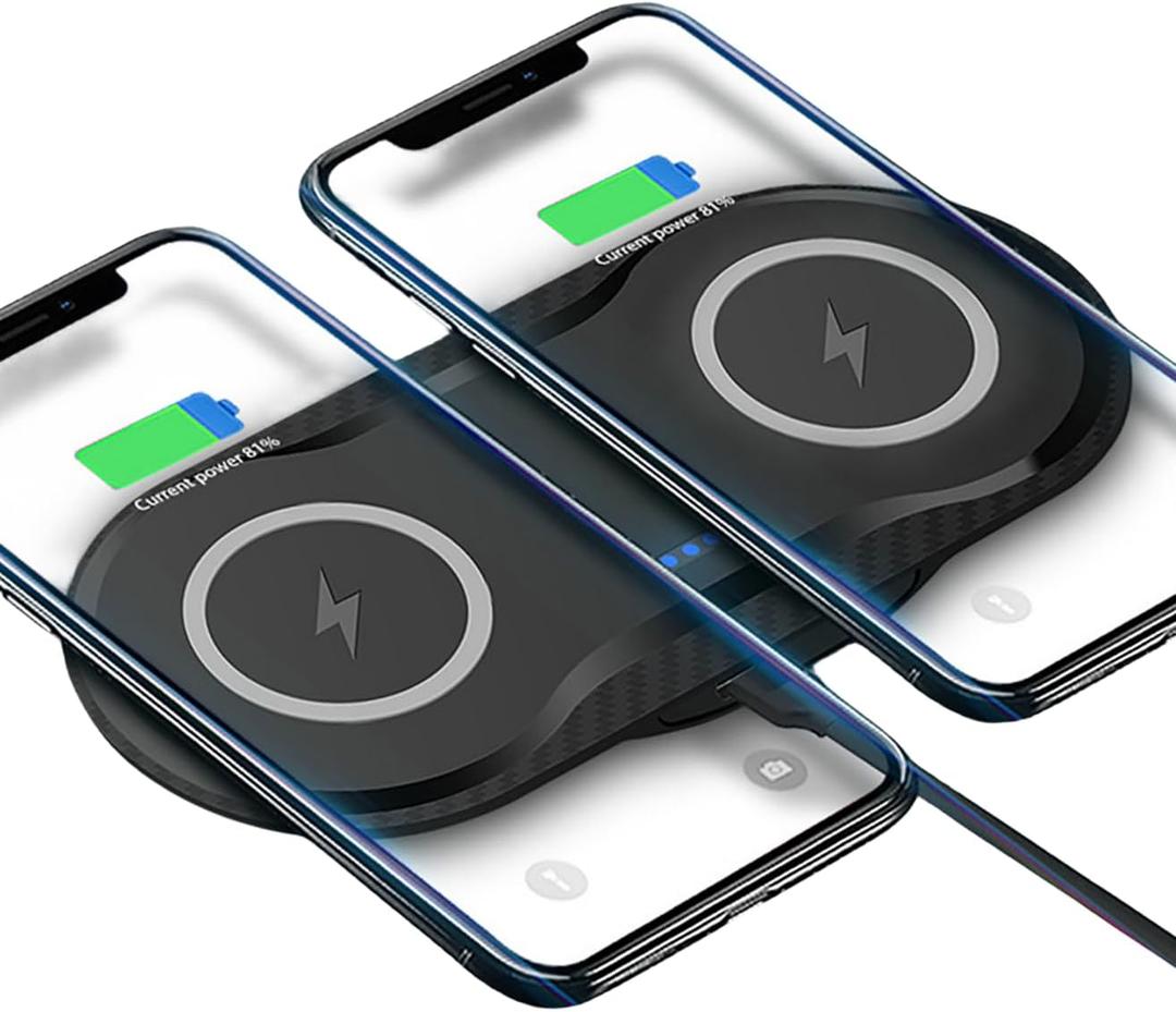 30Watt Dual Wireless Charging Pad for Multiple Devices, Dual 15W Charging Pad for iPhone 16/15/14/13/12/11/X,for Samsung Galaxy S25/S24/S23/S22/S21/S20/S10, and More. with USB-C Cable