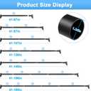 41 to 185 Inch Tension Curtain Rod No Drill Black Shower Curtain Rod Extra Long Heavy Duty Tension Rod for Windows, Patio, Bathroom - Renter Friendly Adjustable Curtain Rods