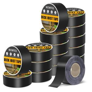 Deck Joist Tape 1-5/8" x 50', 12Pack Weather-Resistant Butyl Joist Tape for decking, Self-Adhesive Butyl Deck Tape for Top of Joists, Rim Joists, Under Joists and Beams
