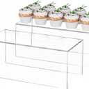 Sezanrpt Acrylic Shelf Riser 12x5.5x5 pack of 2, Countertop Acrylic Display Storage Organizer for Funko Pop Figure, Cosmetics, Bags, Shoes, Toys, Collectibles, 12x5.5x5 Inch
