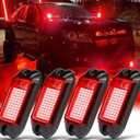 Nicoko 4Pods Pure Red LED Rock Lights 72 pcs LEDs high Power Rock Lights Neon Underglow Light for Car Trucks ATV UTV SUV Boat Underbody Glow Trail Rig Lights IP68 Waterproof