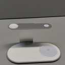 GUSGU 3 in 1 Charging Station with Three-Level Night Light, 15W Max Fast Charging, Wireless Charger for iPhone 15/14/13/12, iWatch S1-8/Ultra, AirPods (30W USB-C Charger Included), White