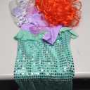 Joy Join Little Girls Princess Mermaid Costume for Girls Dress Up Party with Wig,Crown, Mace Green (4-5 Years)