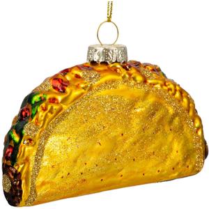 Joiedomi Christmas Taco Glass Ornament, Xmas Glass Blown Food Ornament Presents for Christmas Tree Decoration Indoor