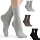 3 Pairs Silicone Heel Socks Moisturizing Spa Gel Socks for Dry Cracked Feet - Black, Gray, Coffee