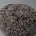 JOLLYVOGUE Calming Dog & Cat Bed for Small Dogs, Anti-Anxiety Donut Cuddler Cozy Soft Round Bed with Anti-Slip Bottom, Fluffy Faux Fur Plush Cushion Beds for Small Medium Dogs, 23"/Smoke Brown