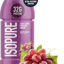 Isopure Zero Carb 32g Clear Protein Ready-to-Drink, Whey Protein Isolate, Grape Frost, 12 Pack (Packaging May Vary) (EXP 12/10/26)