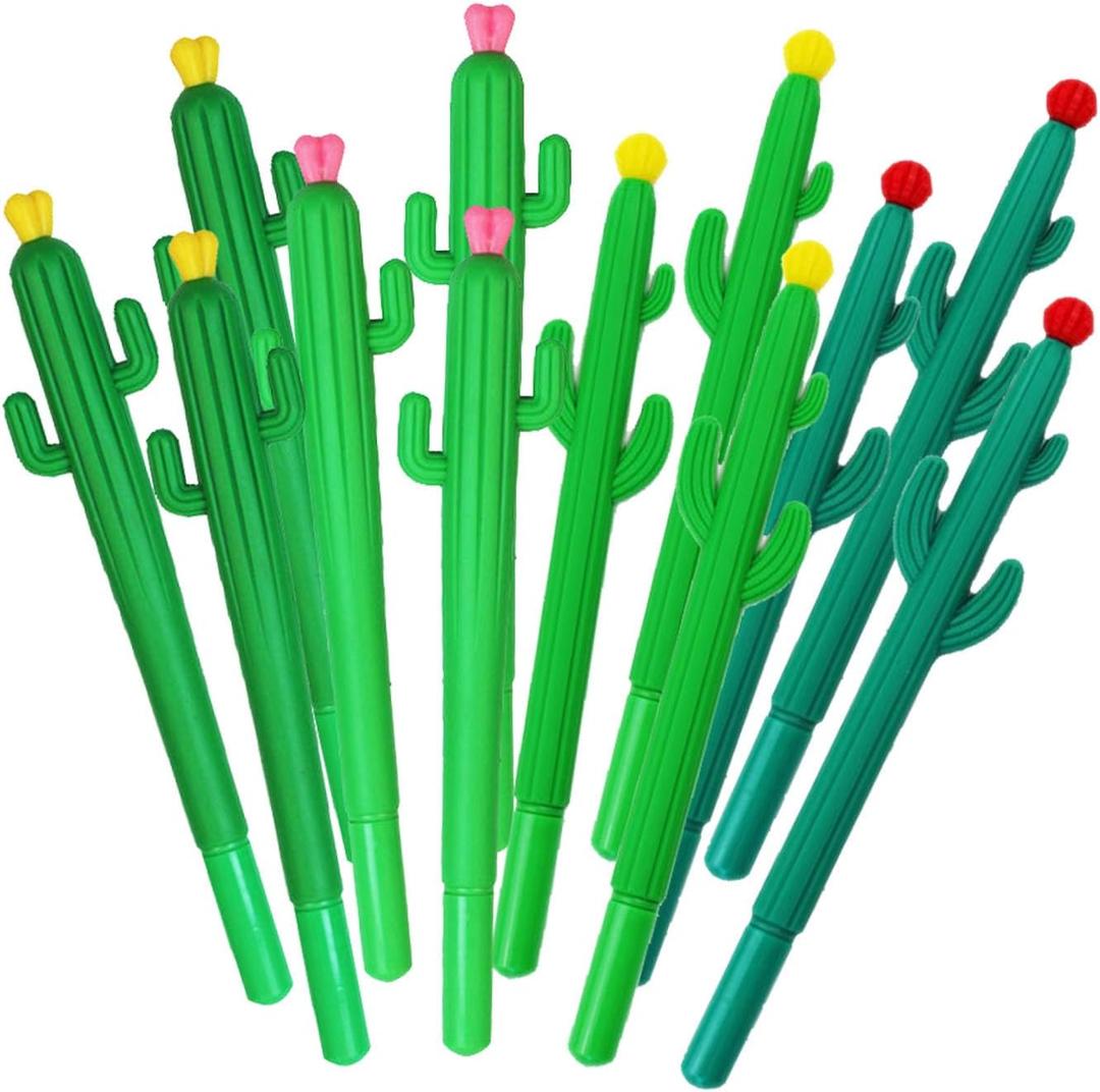 YYaaloa 12pcs Cactus Shape Gel Ink Writing Pens 0.5 mm Black Ink Fun Kawaii Pens Bulk for Kids Office School Supplies YYaaloa 12pcs Cactus Shape Gel Ink Writing Pens 0.5 mm Black Ink Fun Kawaii Pens Bulk for Kids Office School Supplies