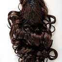  Hairpiece Ponytail Medium Brown Extension Butterfly Clip Subtle Elegant Curly 